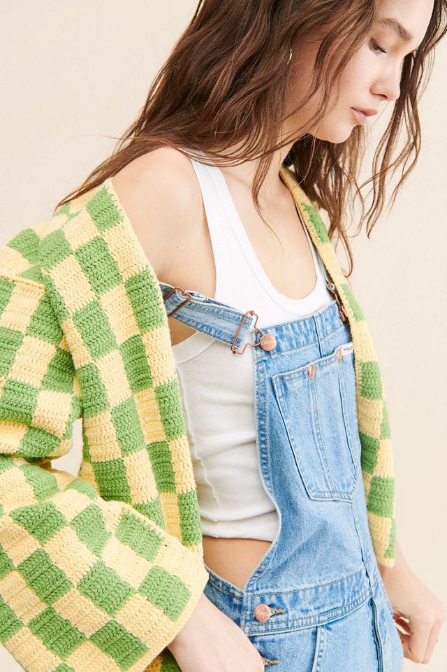 Society Mano Checkered Knit Slouchy Cardigan #2