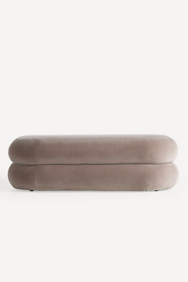 Anthropologie Muntz Velvet Bench In Brown