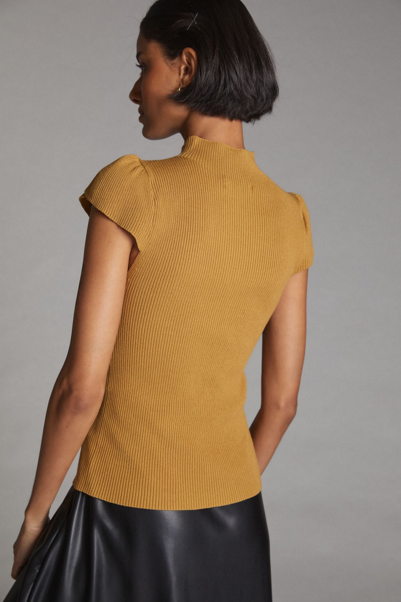 Ribbed Mock Neck Sweater