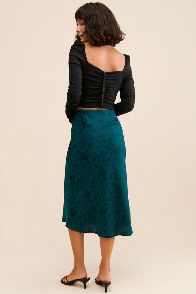 g.p.d. Brushed Satin Floral Skirt #1