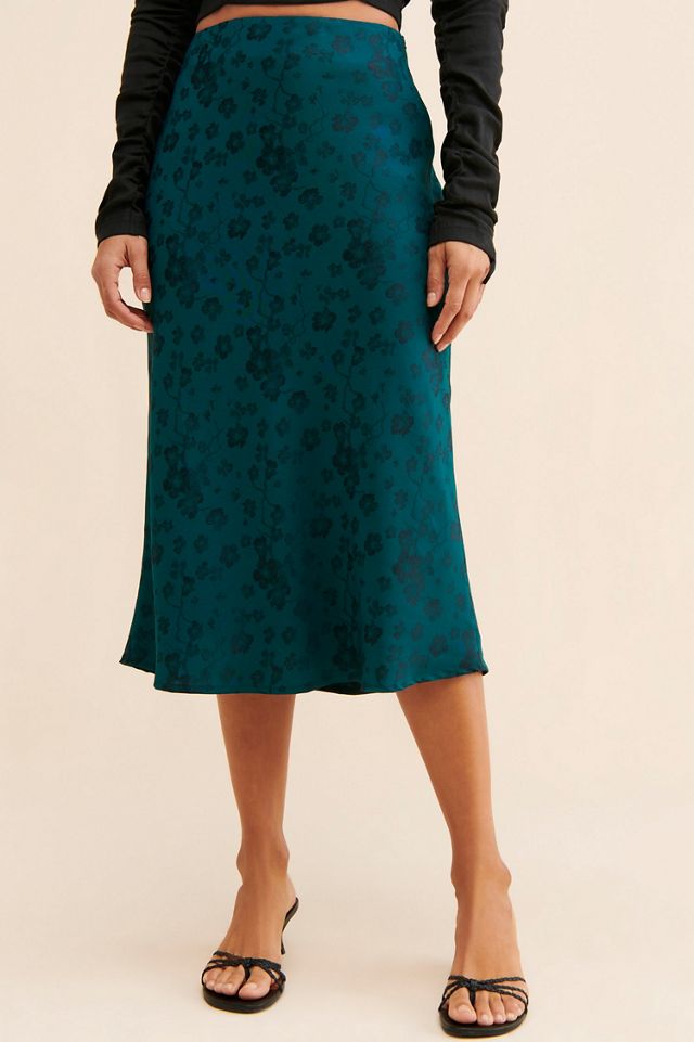 g.p.d. Brushed Satin Floral Skirt #2