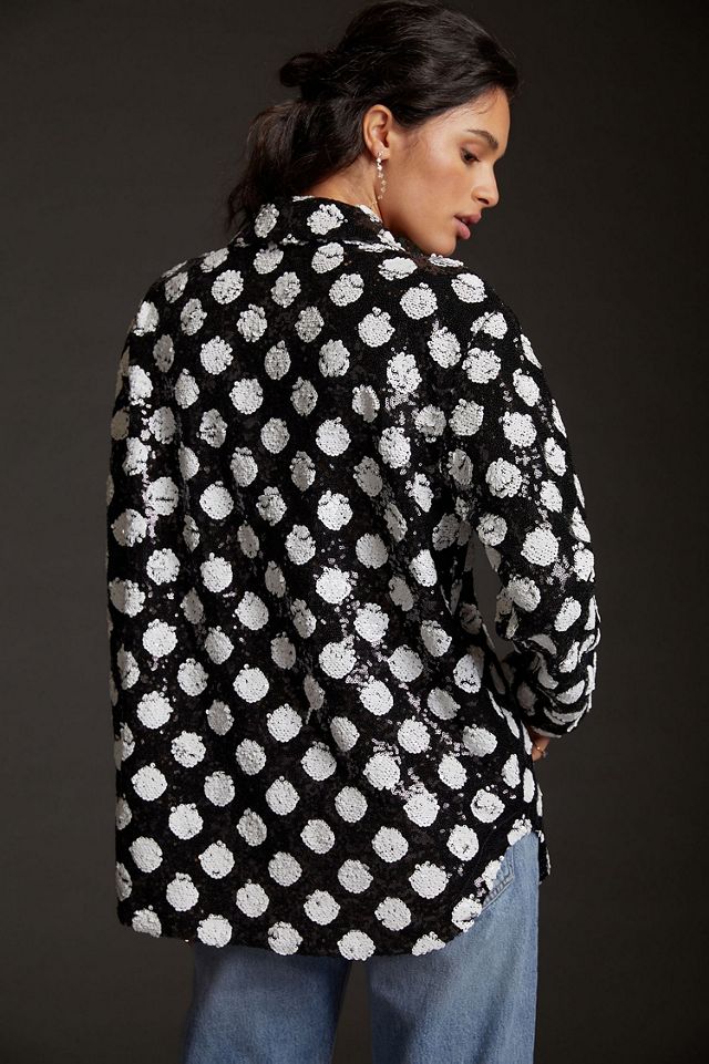 Maeve Sequined Shirt Jacket #1