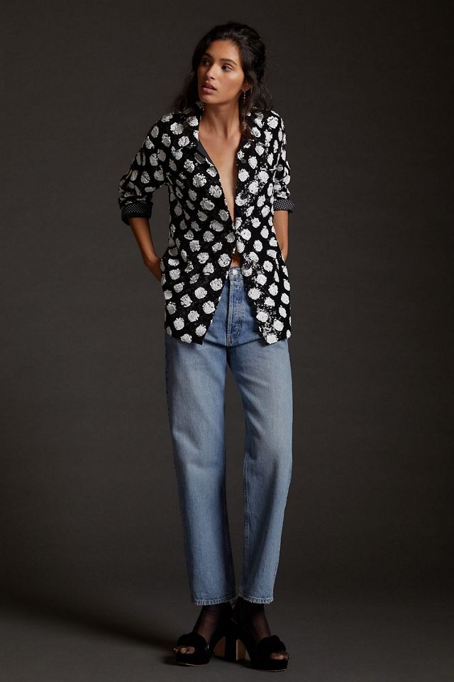 Maeve Sequined Shirt Jacket #3
