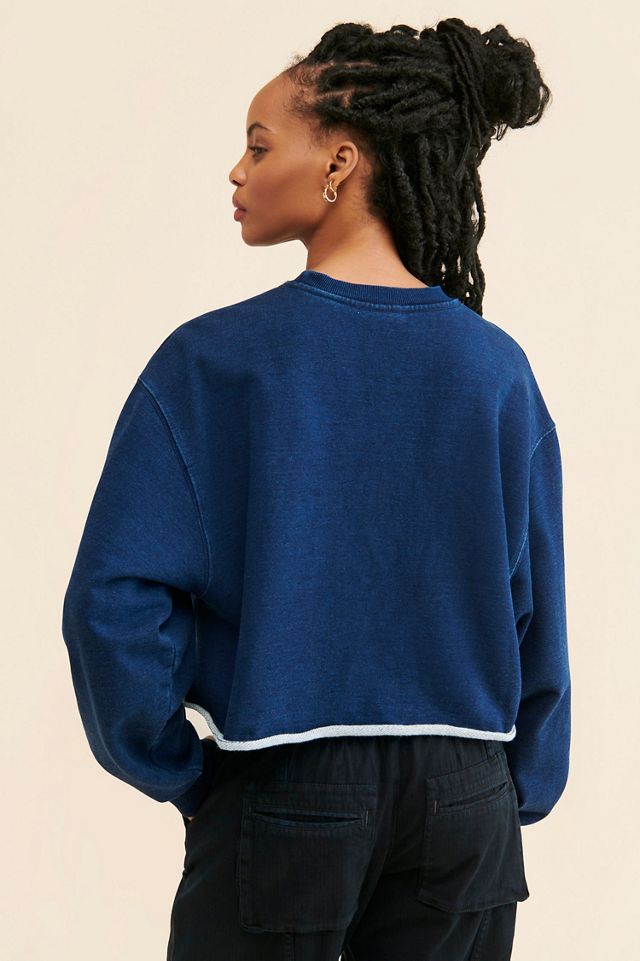 Good American Cropped Baggy Sweatshirt #1