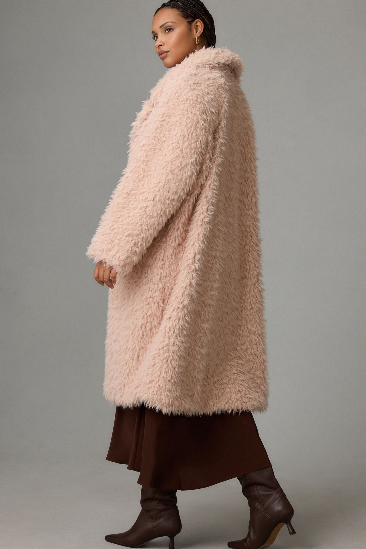 Faux Fur Longline Coat