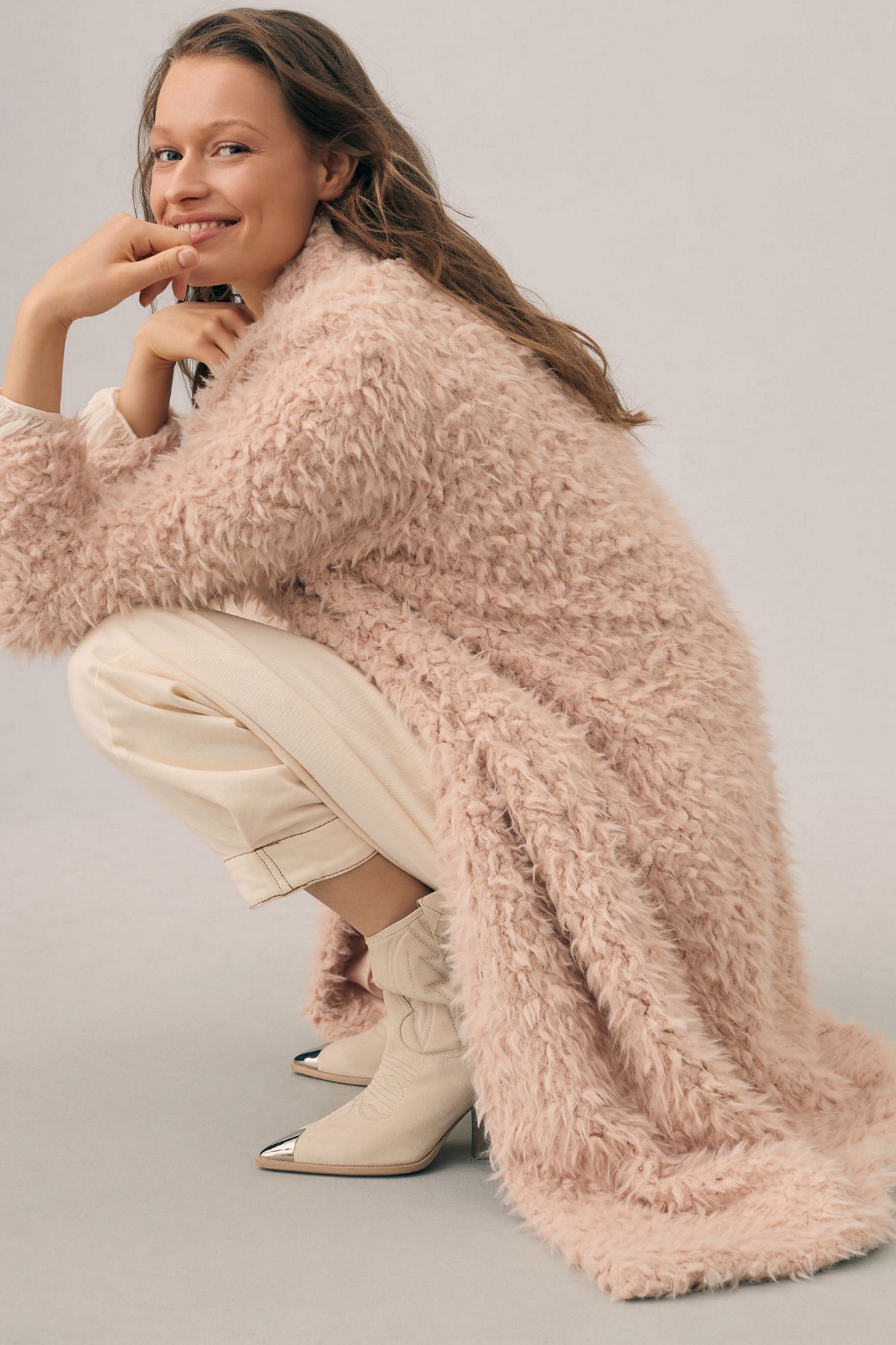 Faux Fur Longline Coat