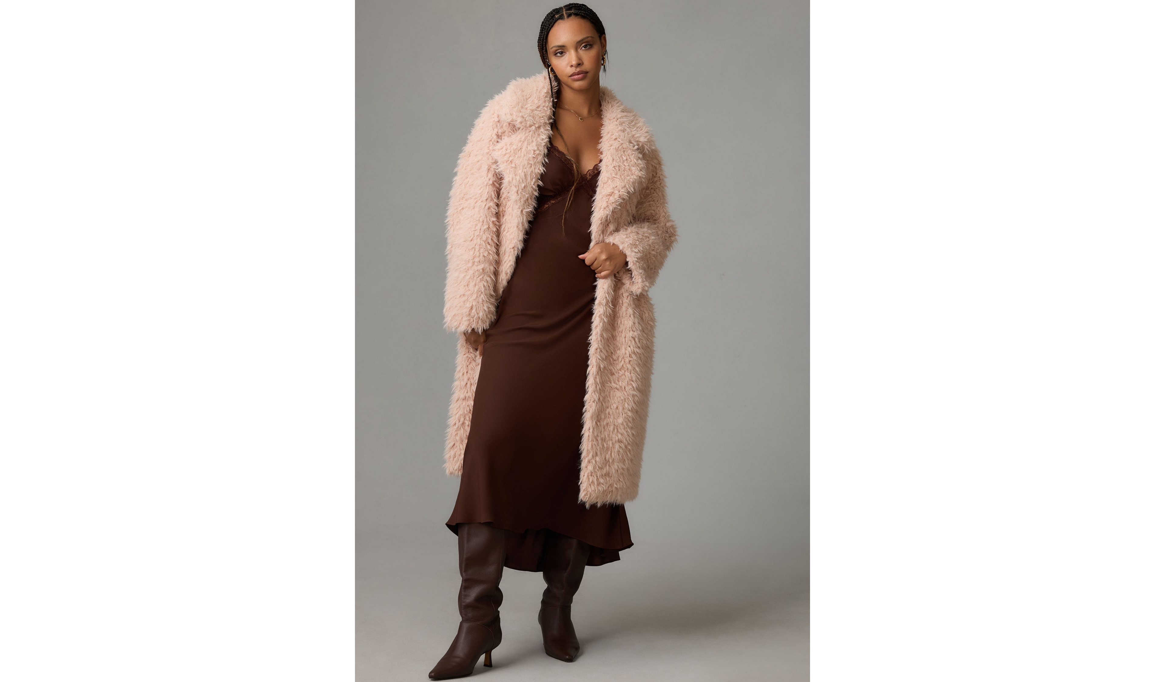 Faux Fur Longline Coat