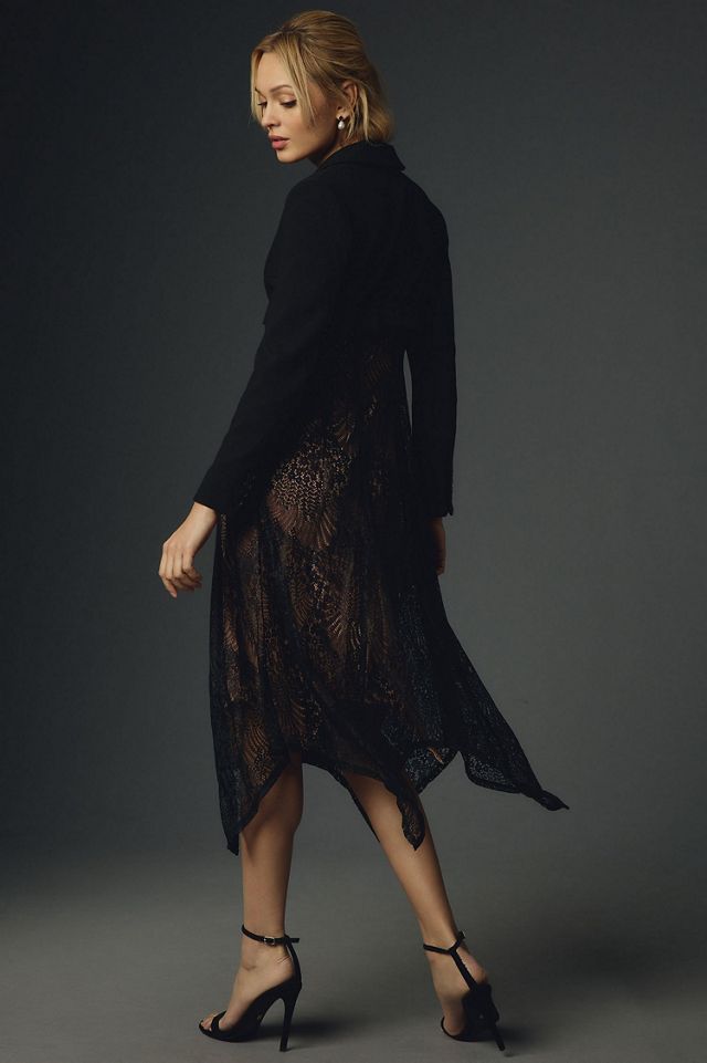 Lace Twofer Blazer Midi Dress #1