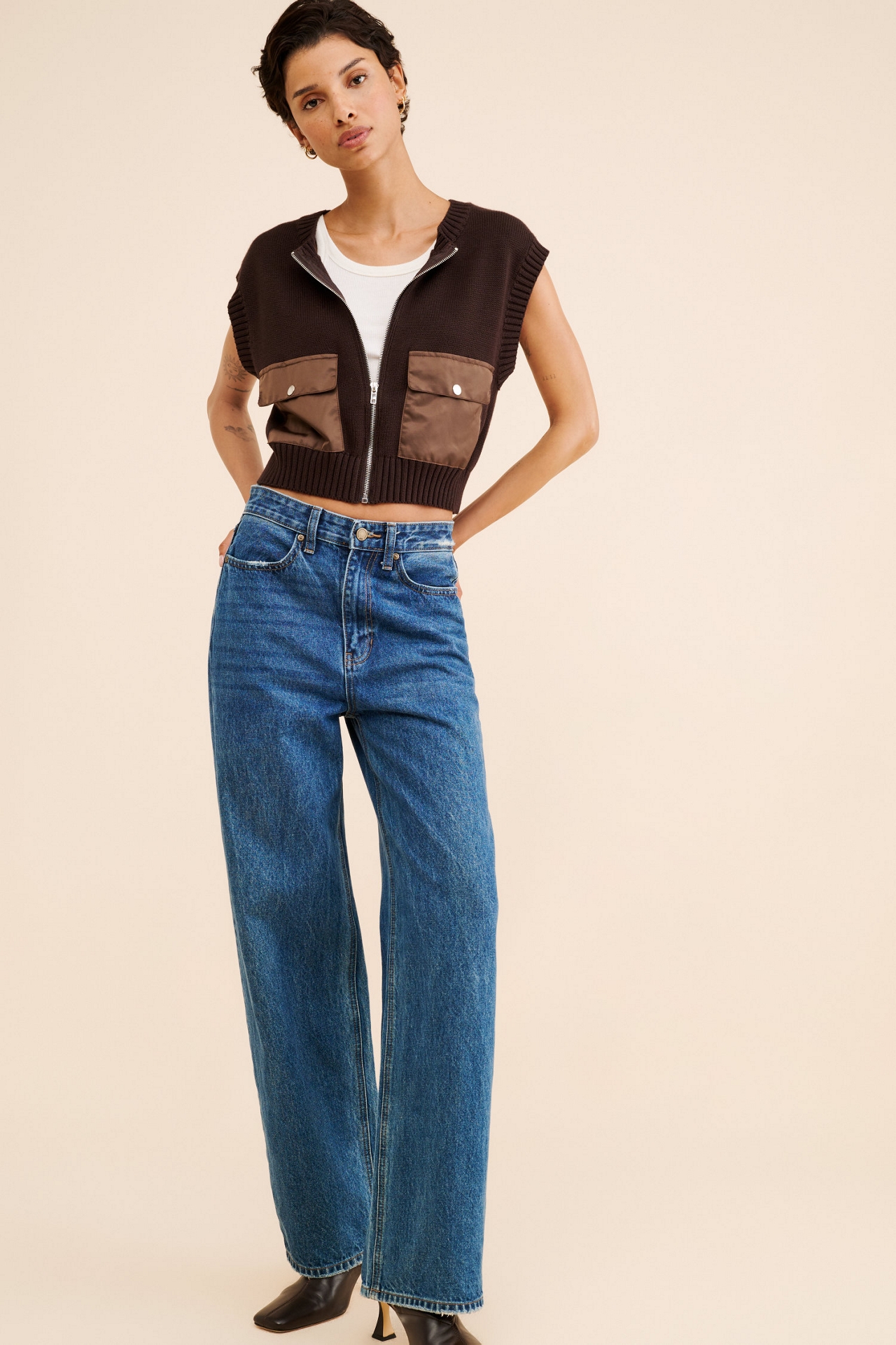Dot and Lu Utility Cropped Vest