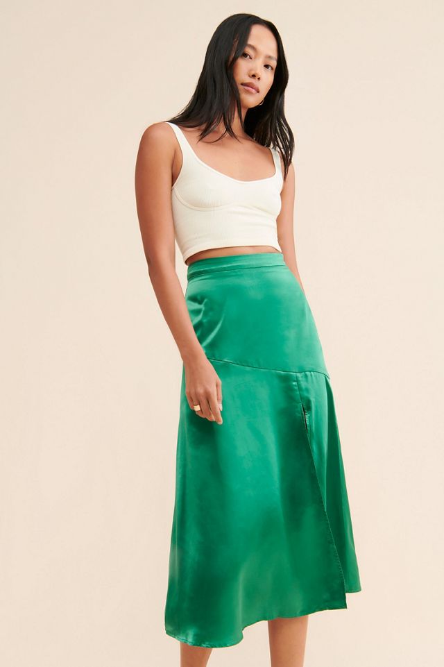 g.p.d. Serena Satin Midi Skirt #5