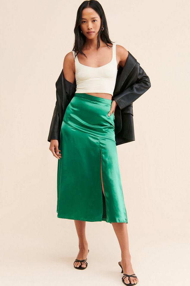 g.p.d. Serena Satin Midi Skirt #3