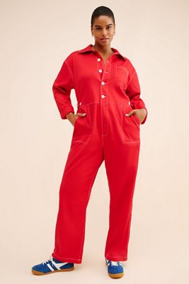 See Rose Go Riveter Wide Leg Coveralls