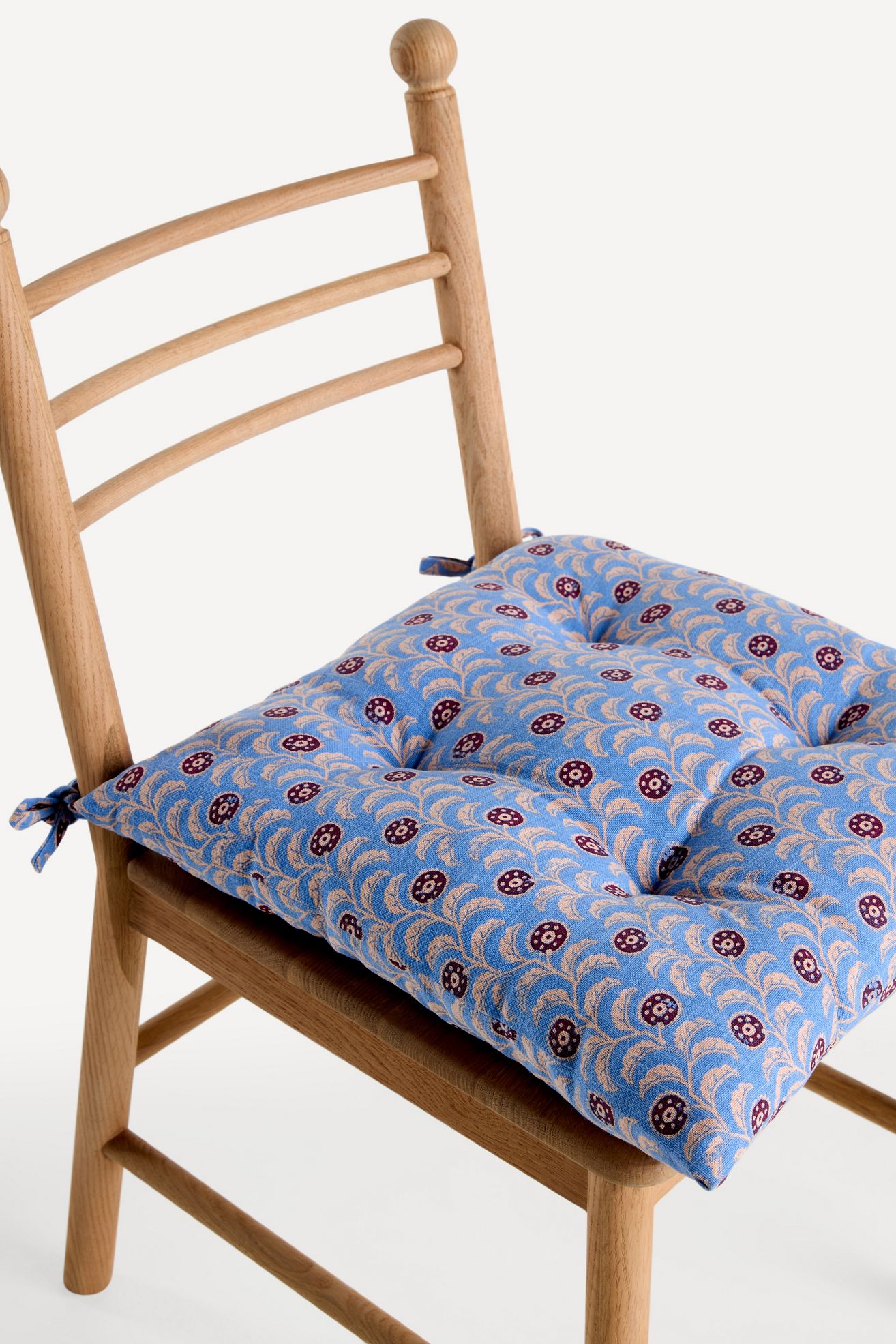 Roma Leora Block Print Dining Chair Cushion - Leora Periwinkle, Standard, One Size