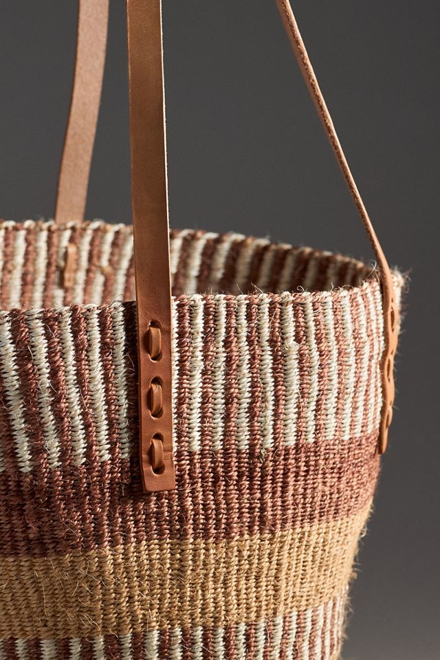 Jenna Bee Peach Straw Basket Tote #3