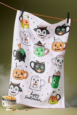 Spooky Friends Mugs Dish Towel