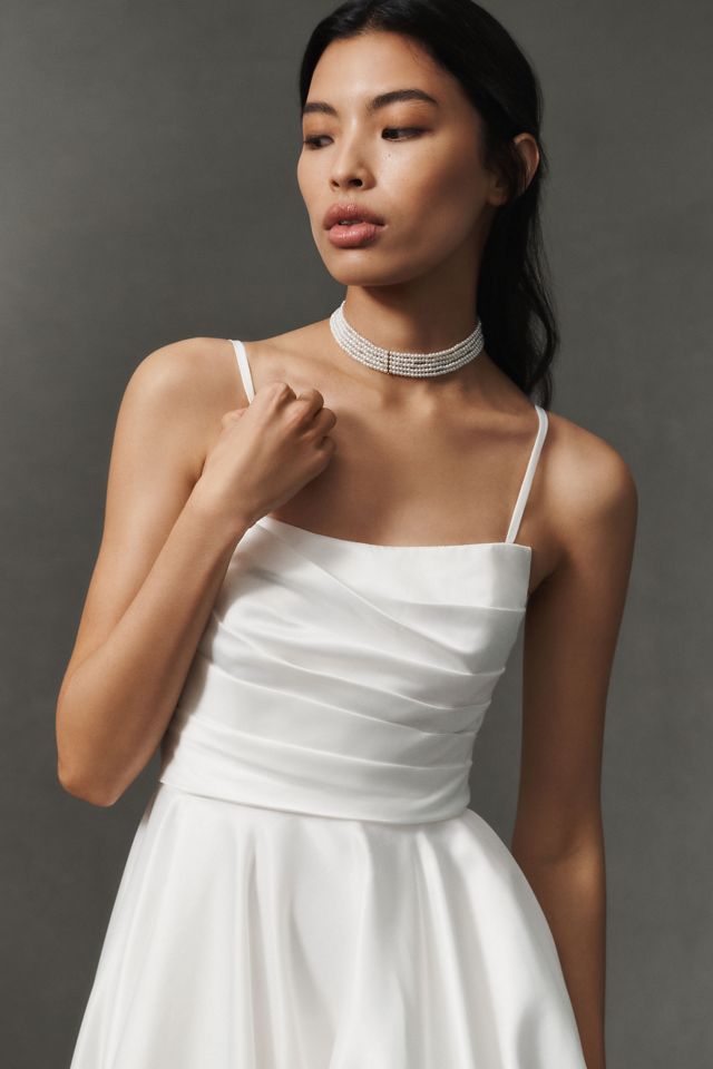 【Mac Duggal】White Strapless Satin Midi Dress 関税送料込 00000000_zi_e1948fd2-f459-46a0