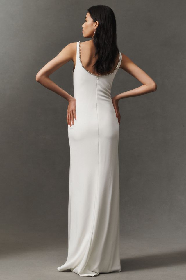 Mac Duggal Sleeveless Crystal-Embellished Scoop-Neck Side-Slit Column Maxi Dress #2