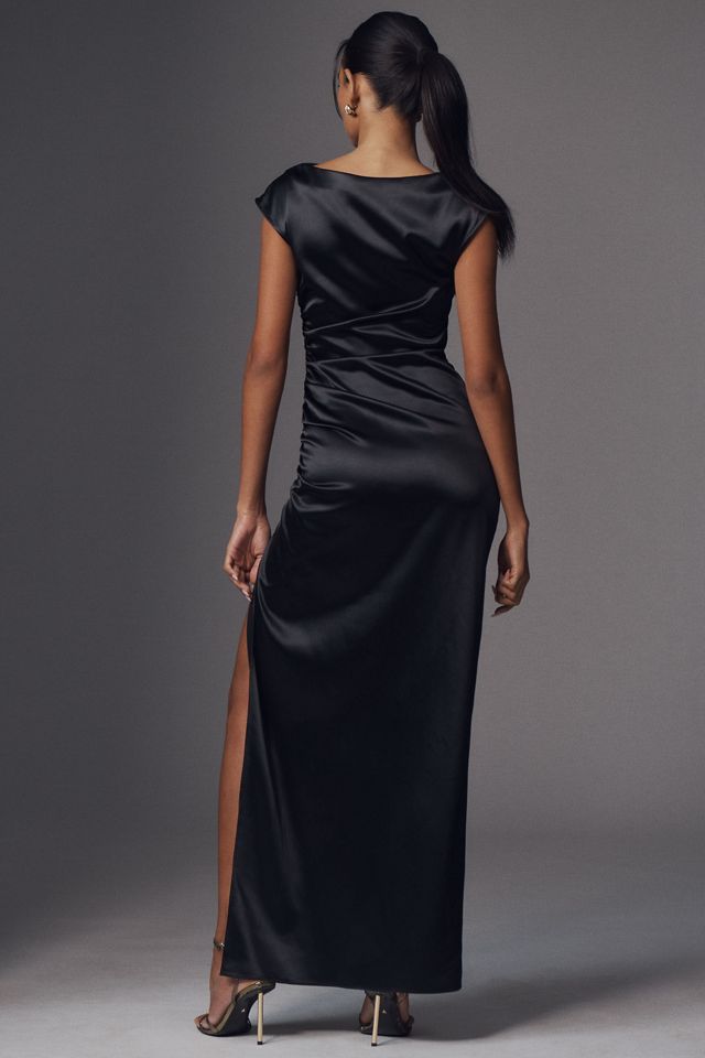 BHLDN Francesca High-Neck Stretch Satin Maxi Dress #1