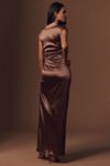 BHLDN Francesca High-Neck Stretch Satin Maxi Dress