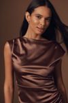 BHLDN Francesca High-Neck Stretch Satin Maxi Dress