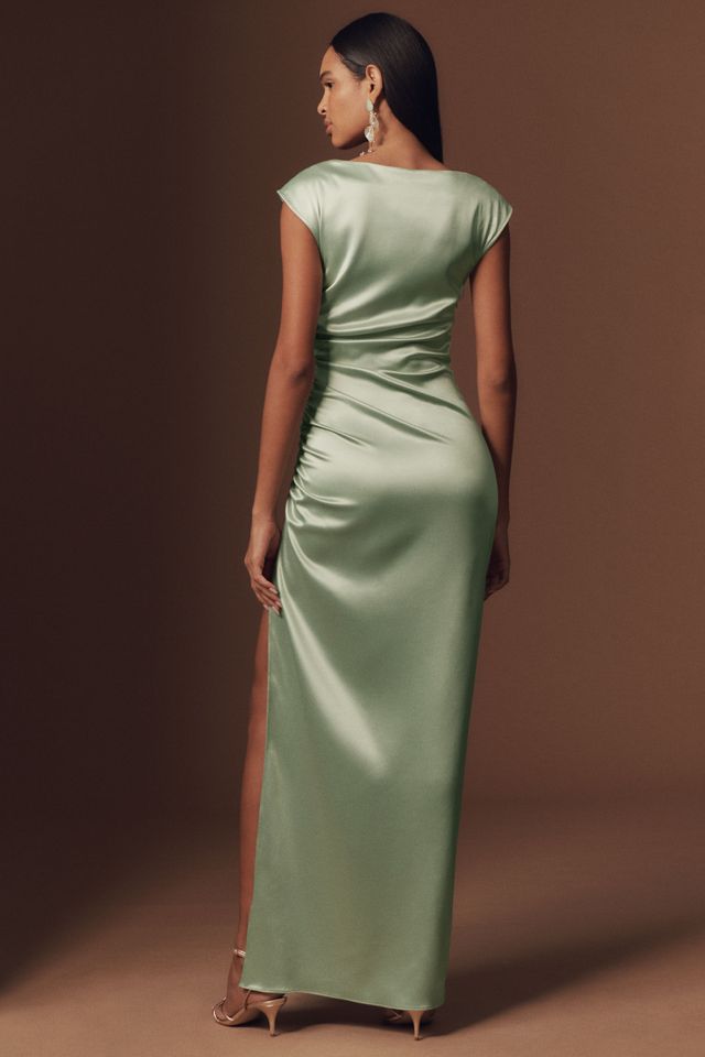 BHLDN Francesca High-Neck Stretch Satin Maxi Dress #2