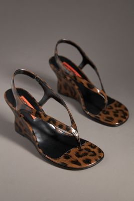 By Anthropologie Open-Toe Woven Wood-Bottom Platform Clogs