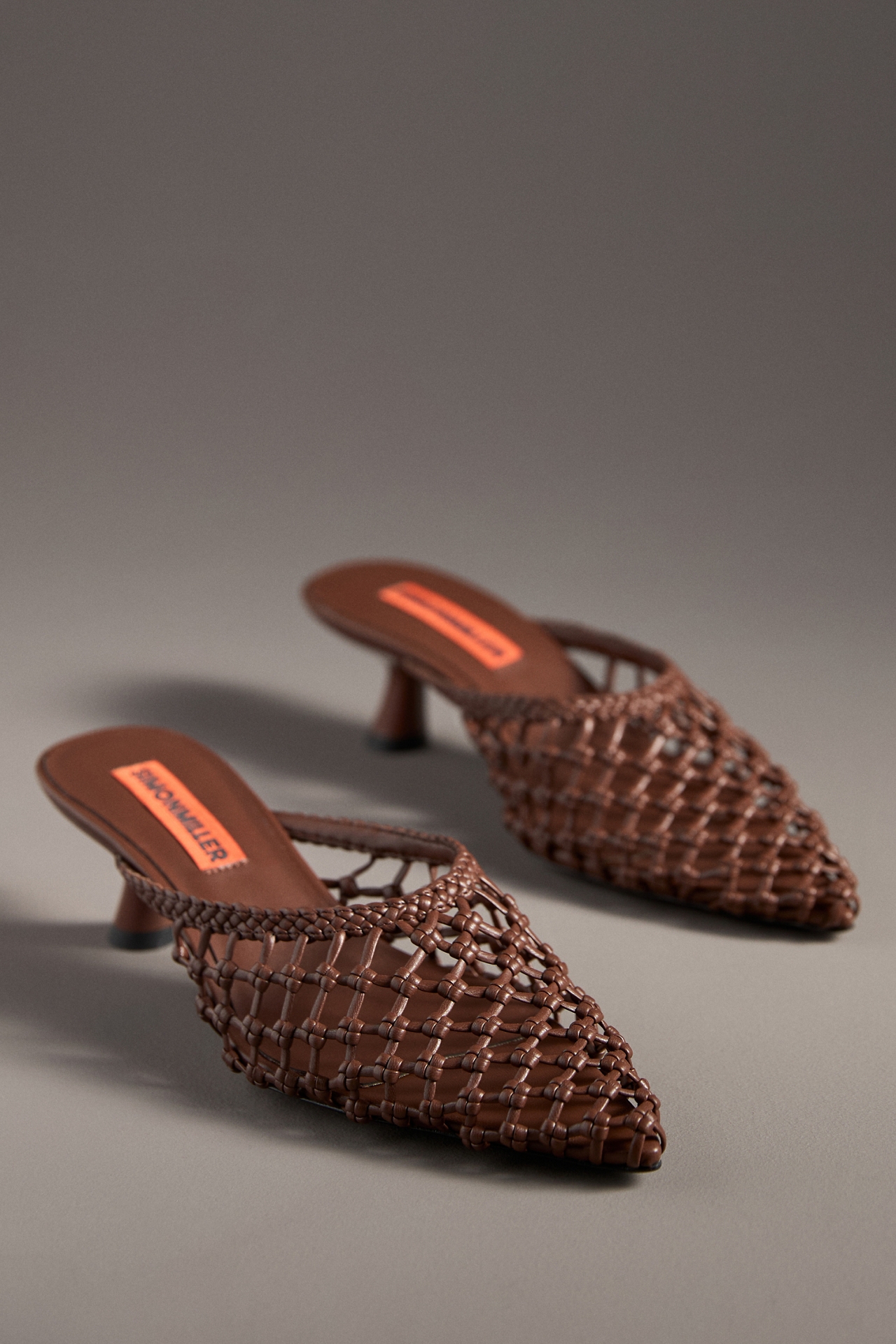 SIMONMILLER Knotted Gala Mule Heels