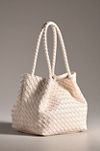 Melie Bianco Woven Faux-Leather Tote Bag