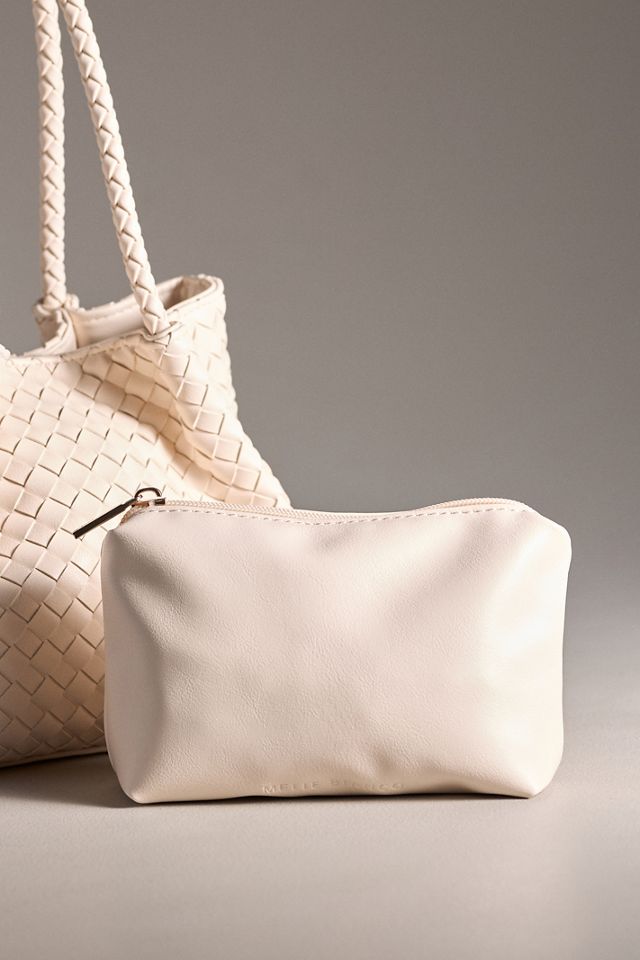 Melie Bianco Woven Faux-Leather Tote Bag #3