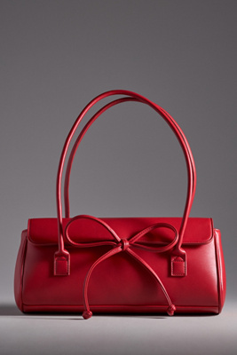 Shop Melie Bianco Bow Shoulder Bag In Red