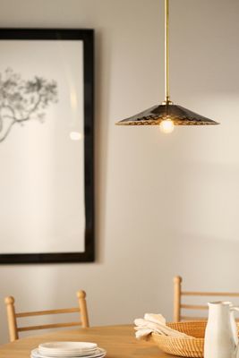 Amilia Enameled Brass Perforated Pendant