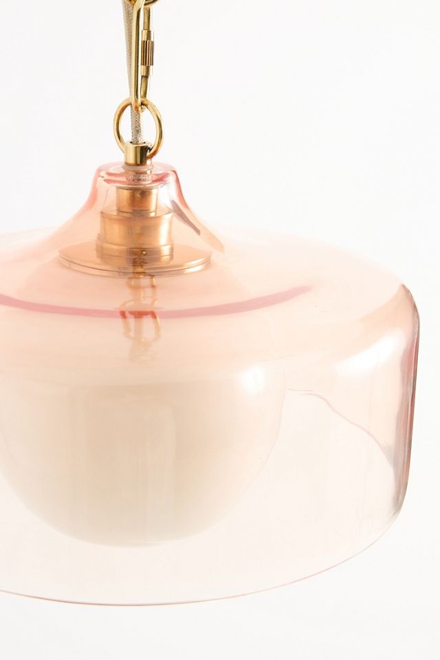 Morgan Glass & Brass Pink Pendant #3