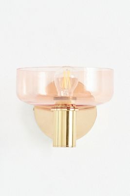 Morgan Glass & Brass Pink Wall Light
