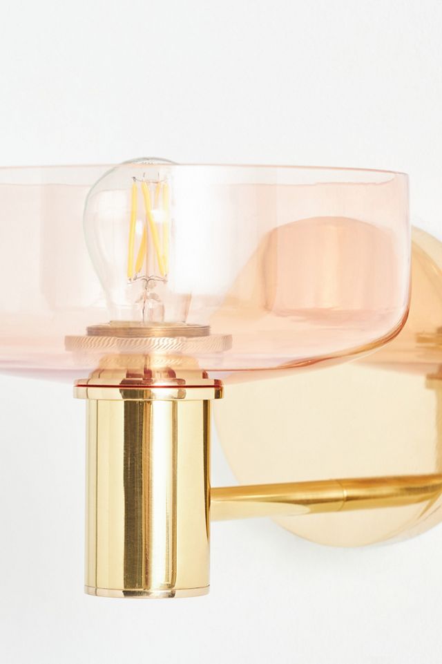 Morgan Glass & Brass Pink Sconce Wall Light #2