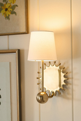 Anthropologie Quinn Sun Brass Shaded Sconce