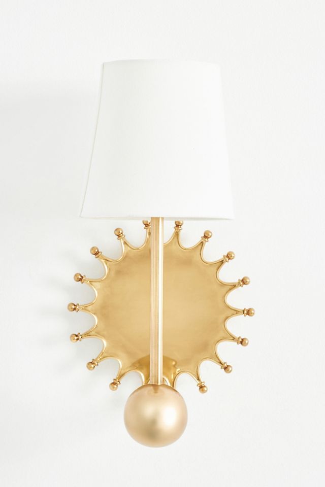 Quinn Sun Brass Shaded Sconce Wall Light #1