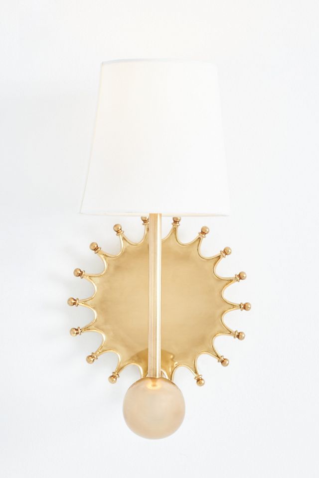 Quinn Sun Brass Shaded Sconce Wall Light #2