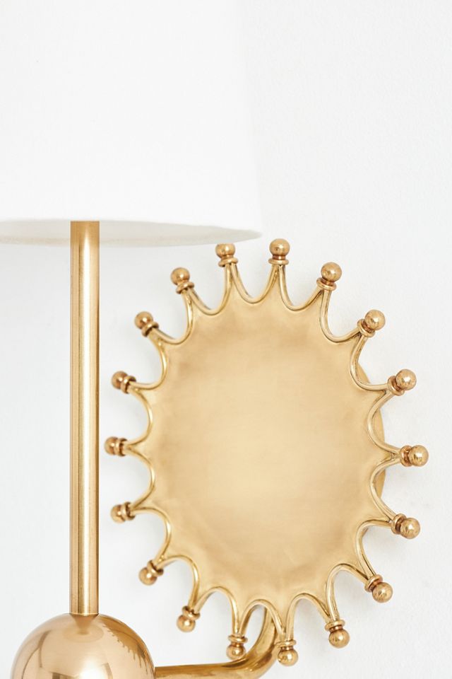 Quinn Sun Brass Shaded Sconce Wall Light #3