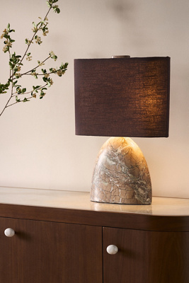 Anthropologie Palmer Marble Oval Table Lamp