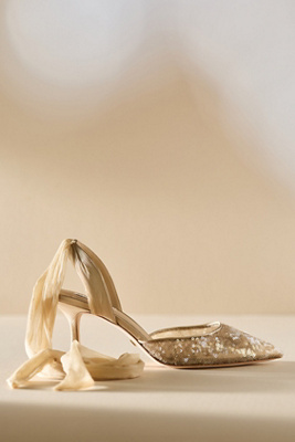 Badgley Mischka Blaze Ii Sequin Wrap Pumps In Gold