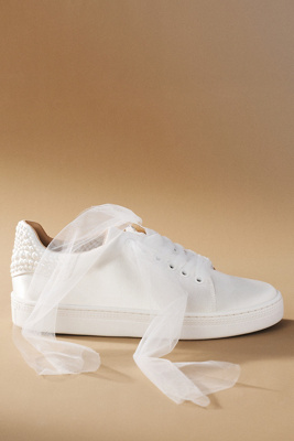 Badgley Mischka Collection Gem Platform Sneaker In White