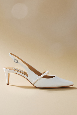 Badgley Mischka Gretel Mary Jane Slingback Heels In White