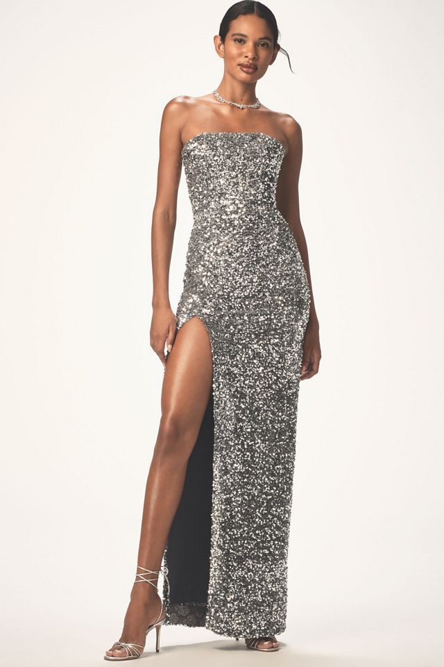 Helsi Lola Sequin Strapless Column Maxi Dress #1