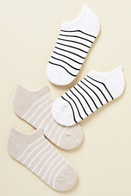 By Anthropologie Athletic Stripe Ankle Socks, Set Of 2