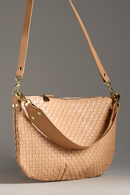 Clare V Moyen Messenger Woven Crescent Shoulder Bag