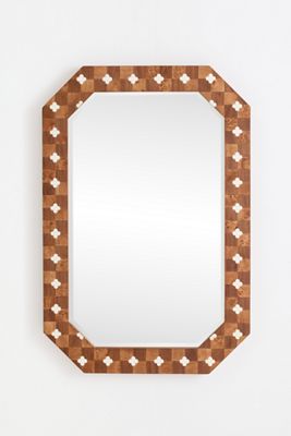 Leigh Burl Wood Inlay Wall Mirror
