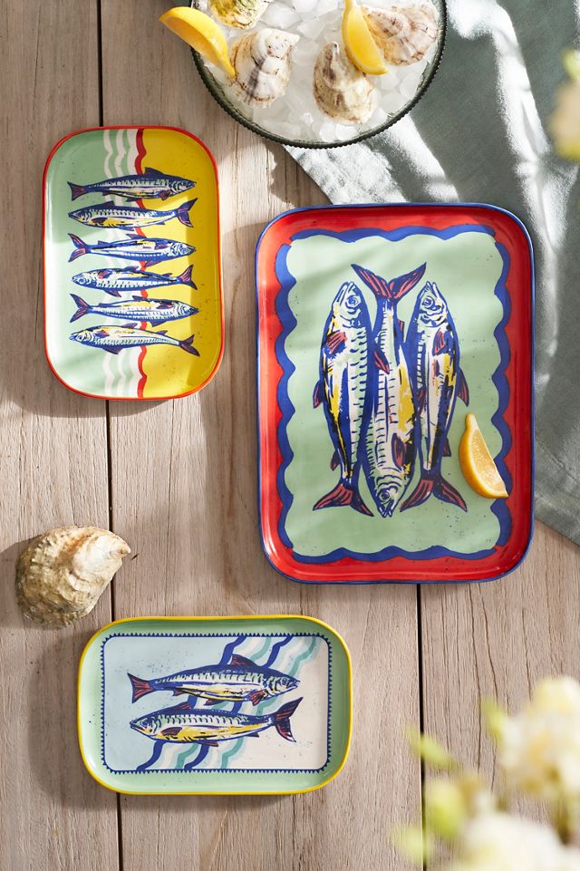 Sardines Stoneware Serving Platter, Large #2