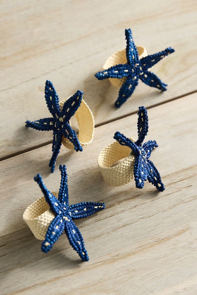 Starfish Woven Palm Napkin Rings, Set of 4 #1