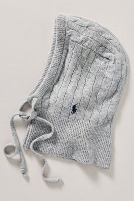 Polo Ralph Lauren Cable-knit Hood In Gray