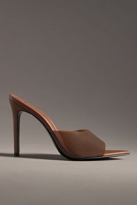 Black Suede Studio Bella Mule Heels